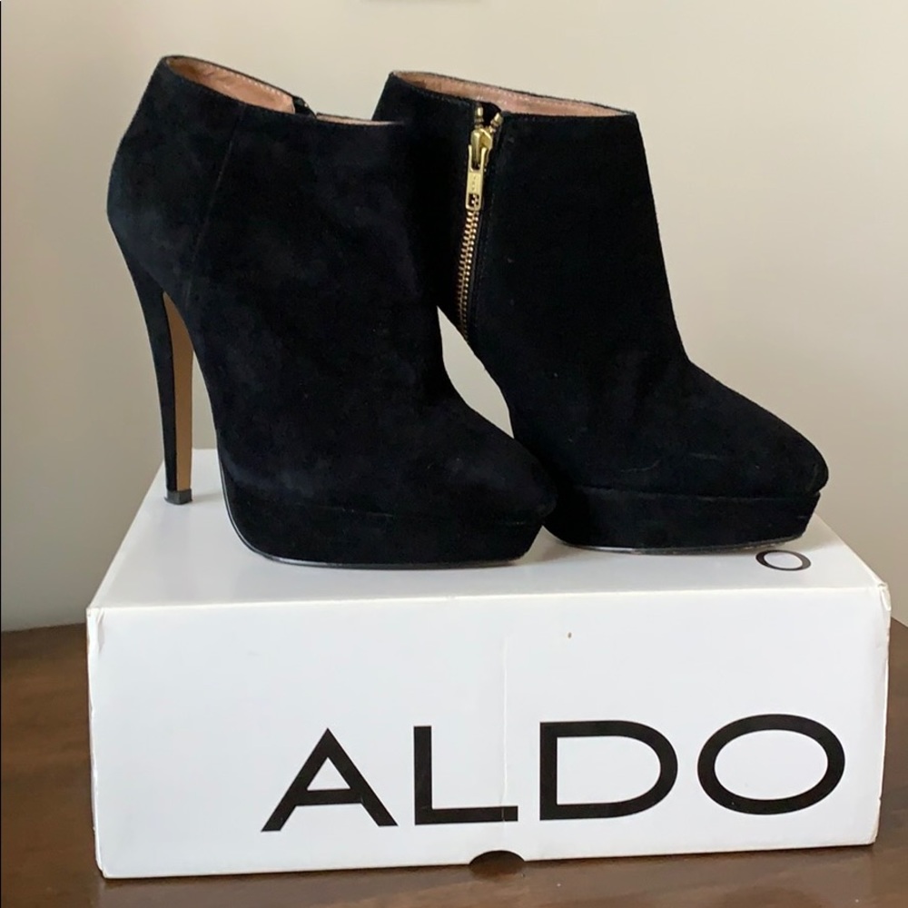 Aldo Suede Platform Pump Ankle Bootie - image 1